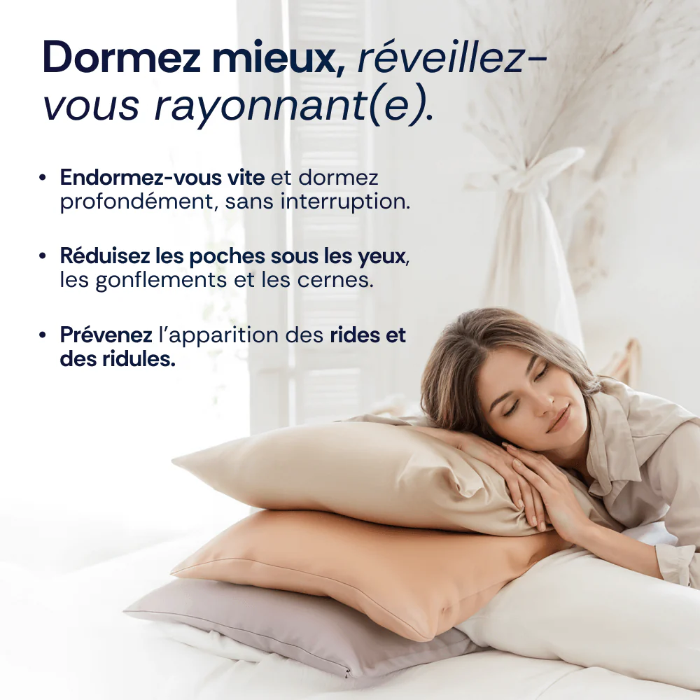 Taie d'oreiller en satin de soie