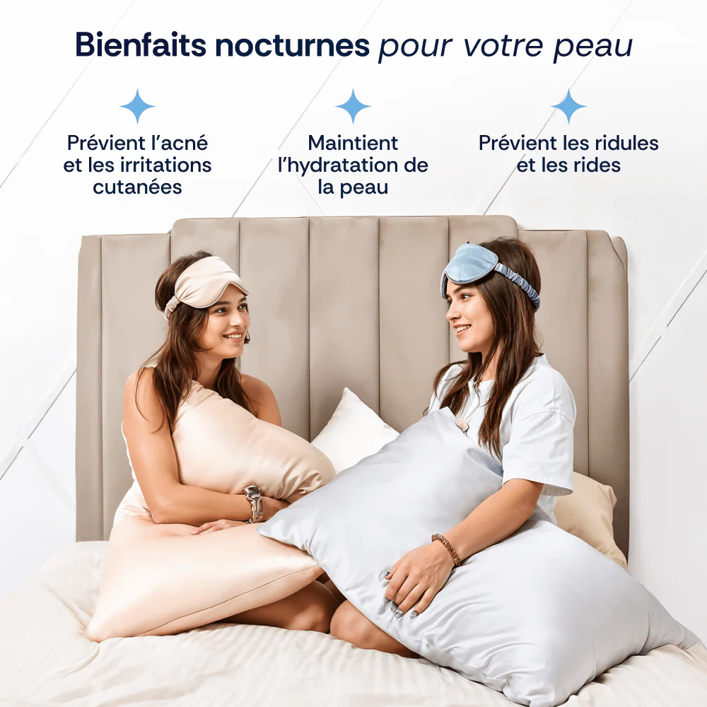 Taie d'oreiller en satin de soie