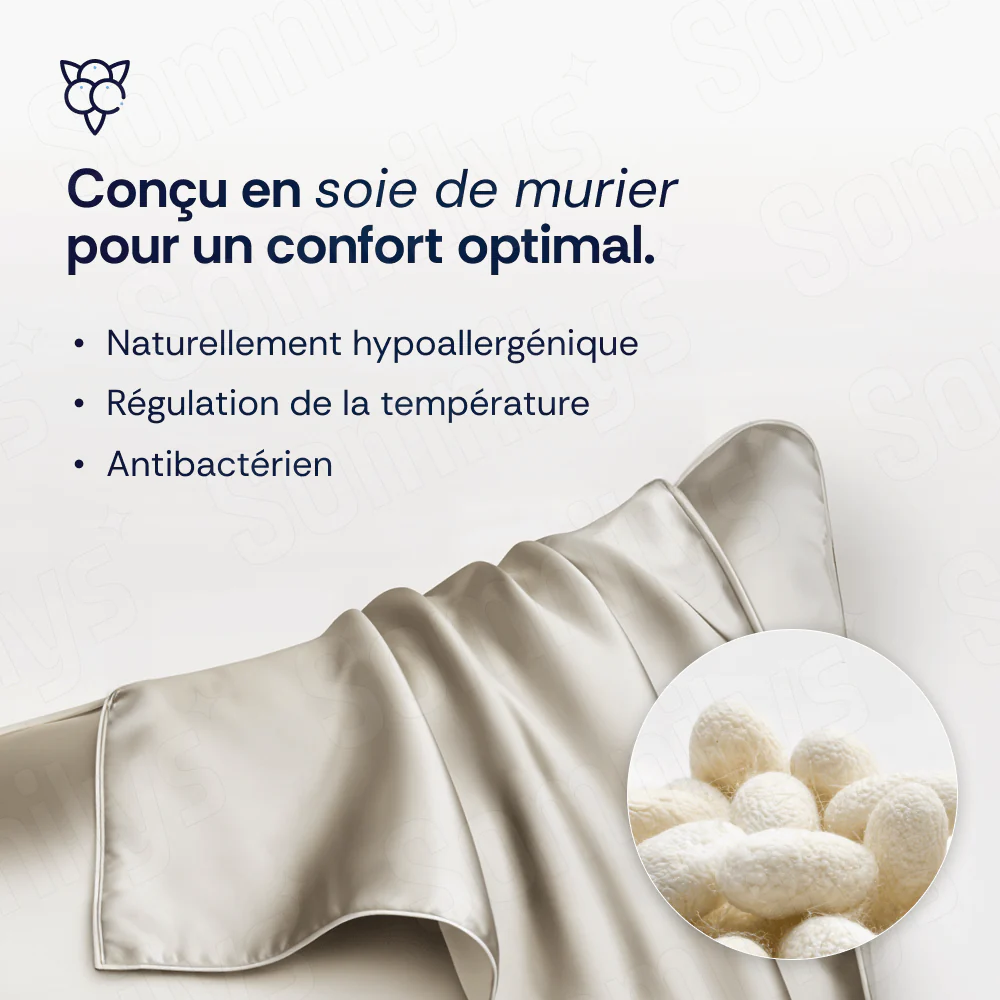 Taie d'oreiller en satin de soie